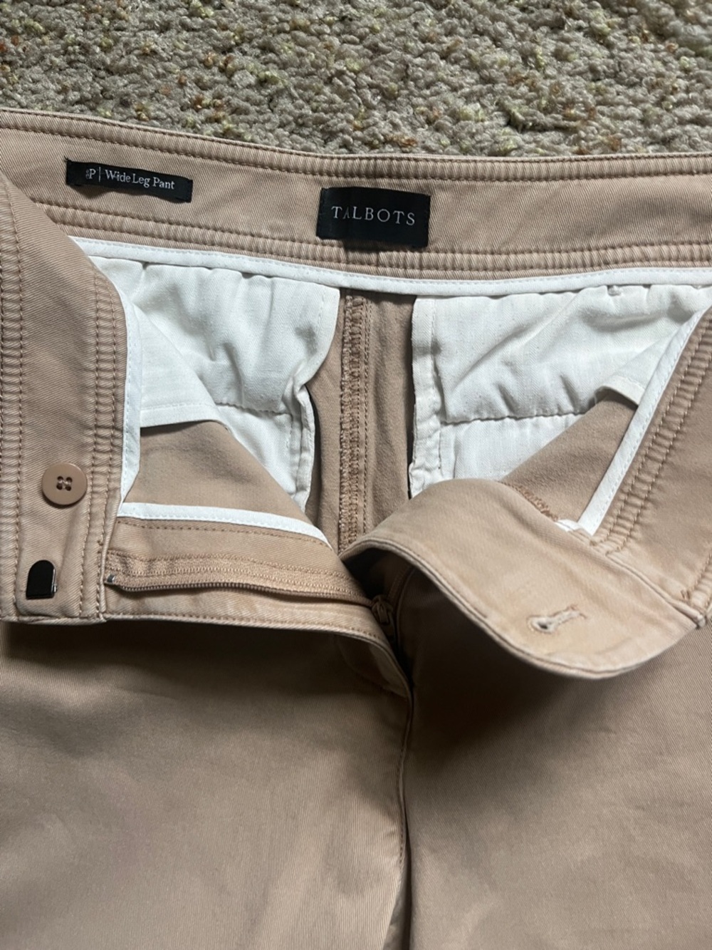 Talbots Misses Wide-Leg Chinos in Light Tan - Picture 2 of 7